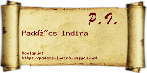 Padács Indira névjegykártya